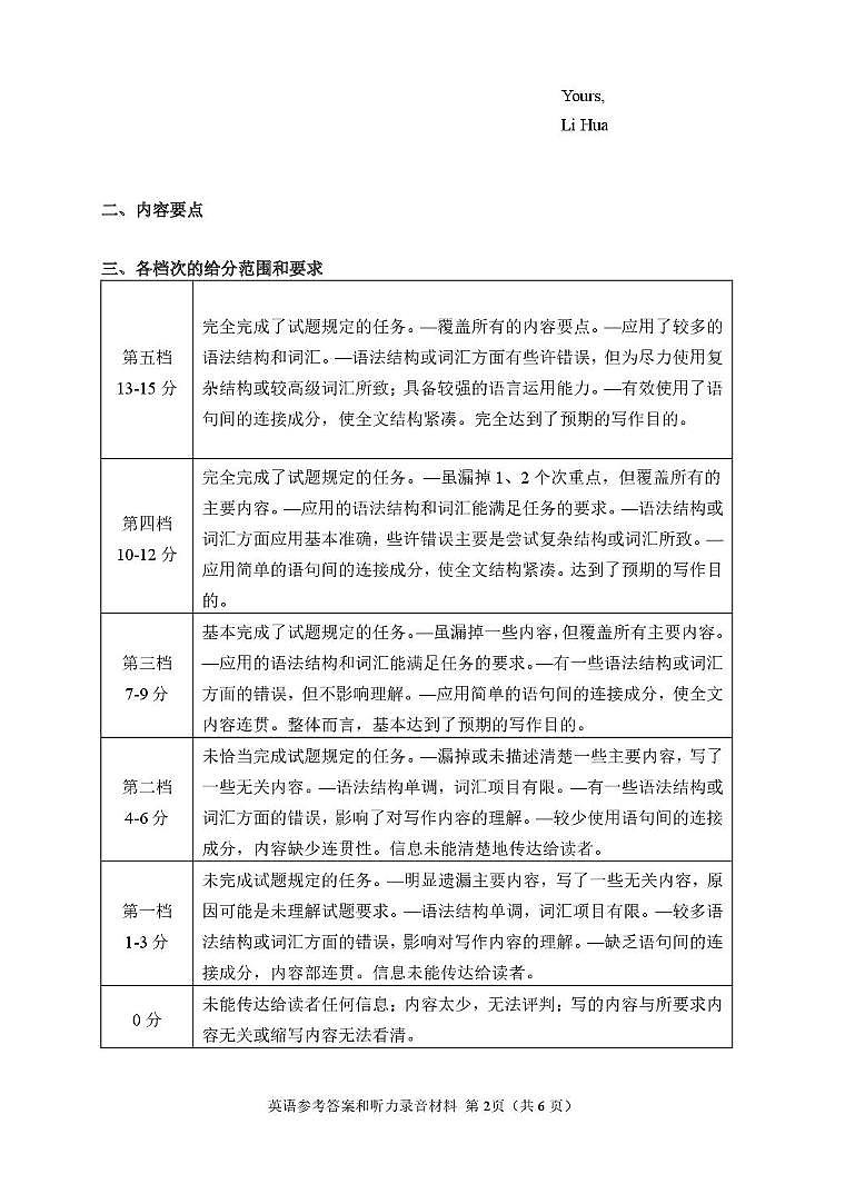 湖南常德市沅澧共同体2025-2026学年高二上学期期末考试英语答案（图片版）第2页