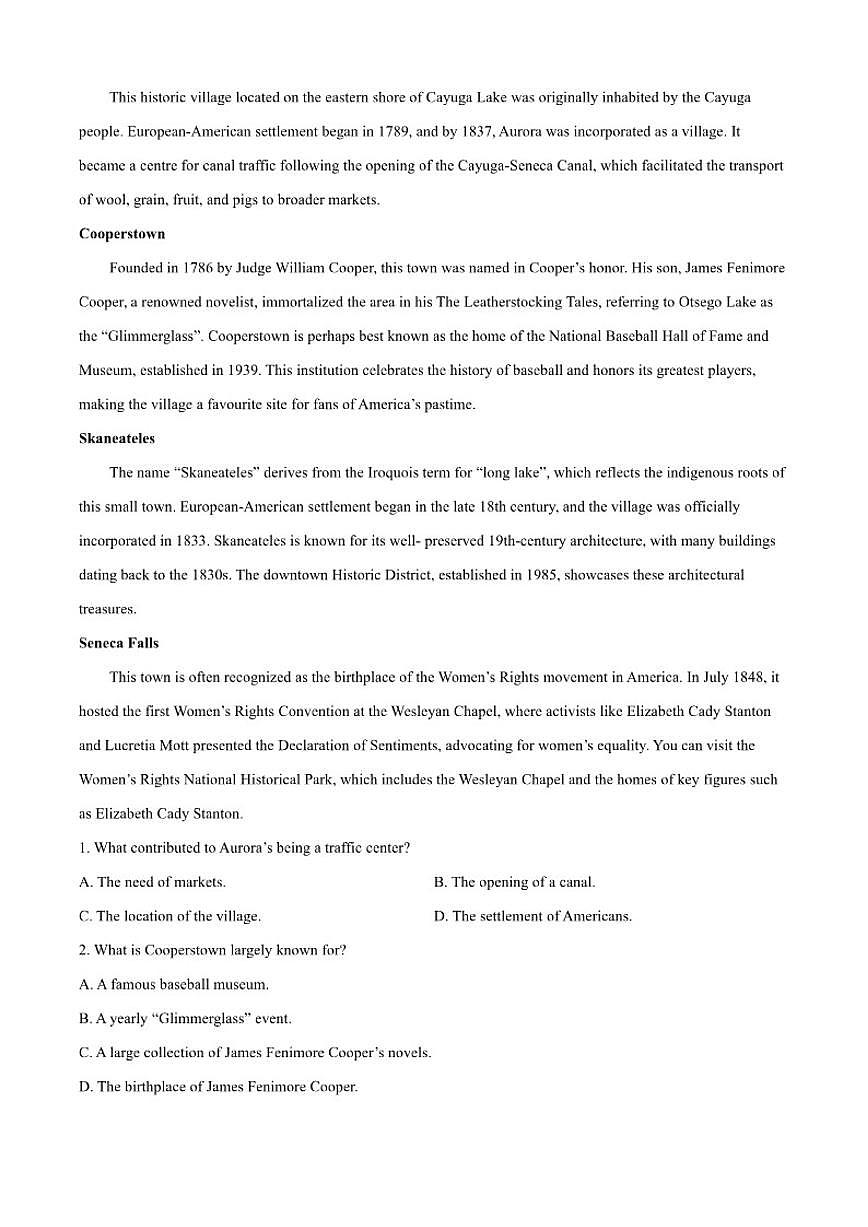 2025-2026学年湖北省黄梅县育才高级中学高三上学期1月期中英语试题（含答案）第3页