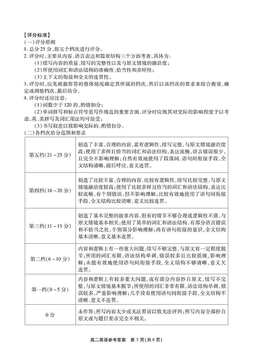 高二英语答案第3页