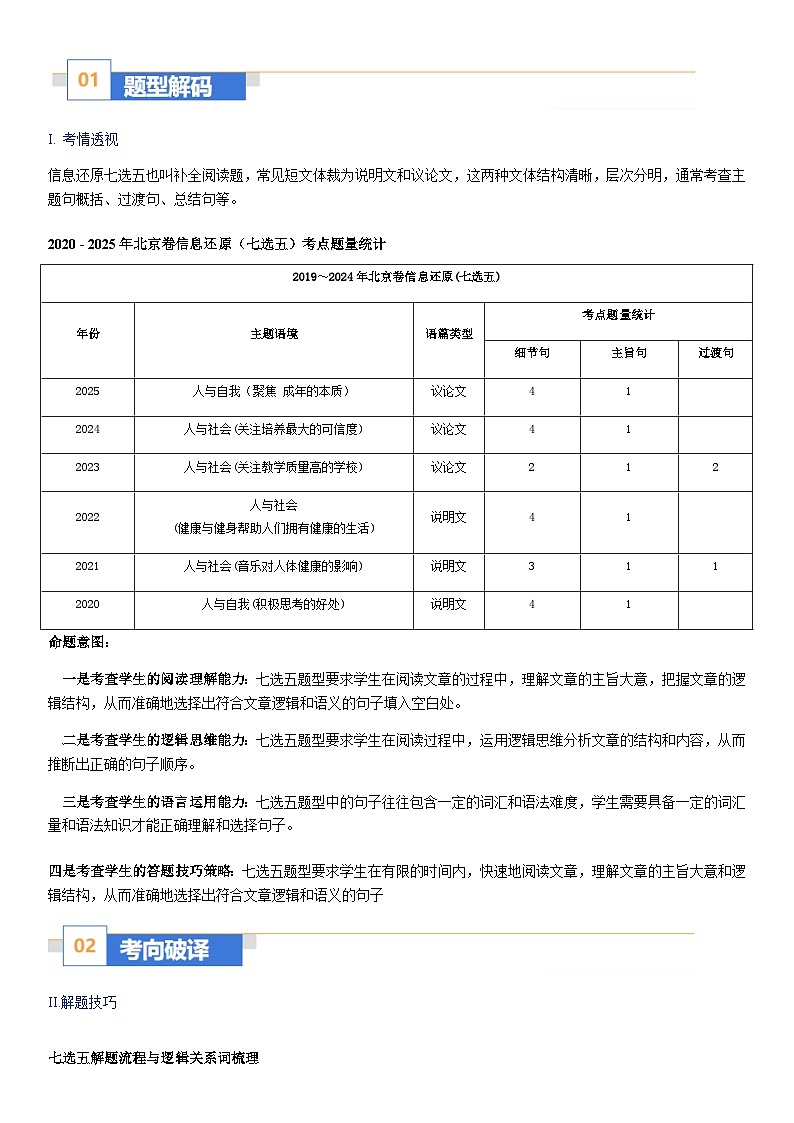 高考英语二轮-阅读理解之七选五（题型专练）（北京高考真题+各区模拟）（学生版）第2页