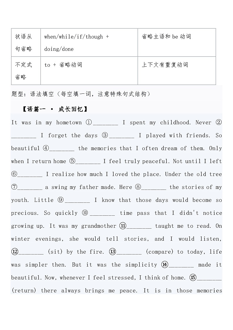 2026高考英语 重难点专项突破练习卷8特殊句式 导学案含答案第3页