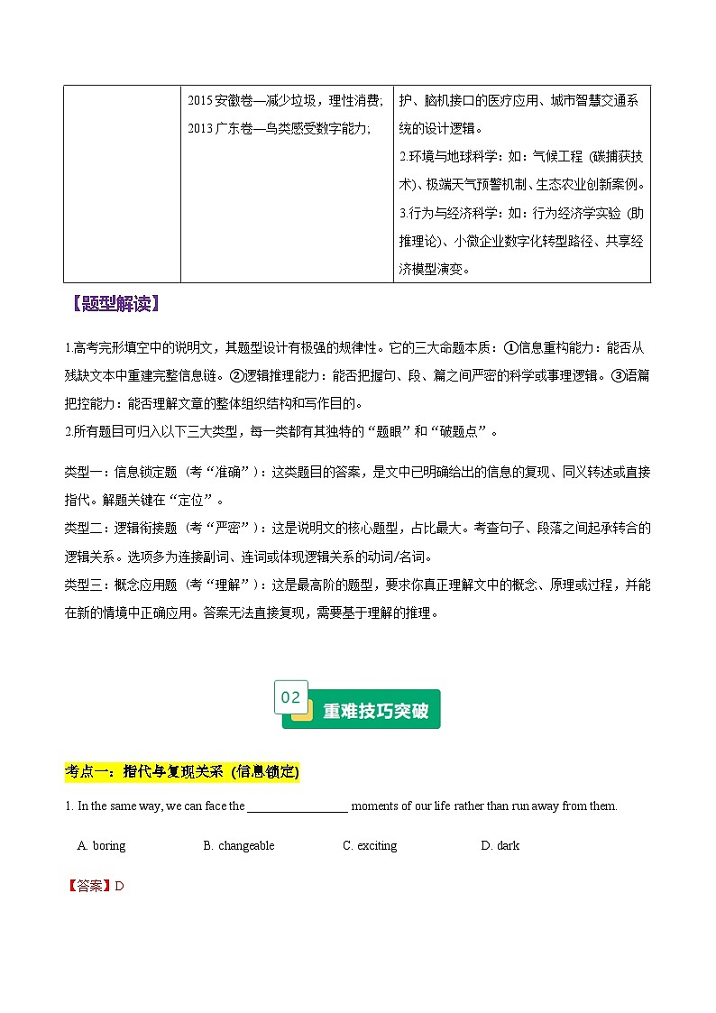 高考英语二轮-完形填空之说明文（重难专练）（全国通用）（教师版）第2页