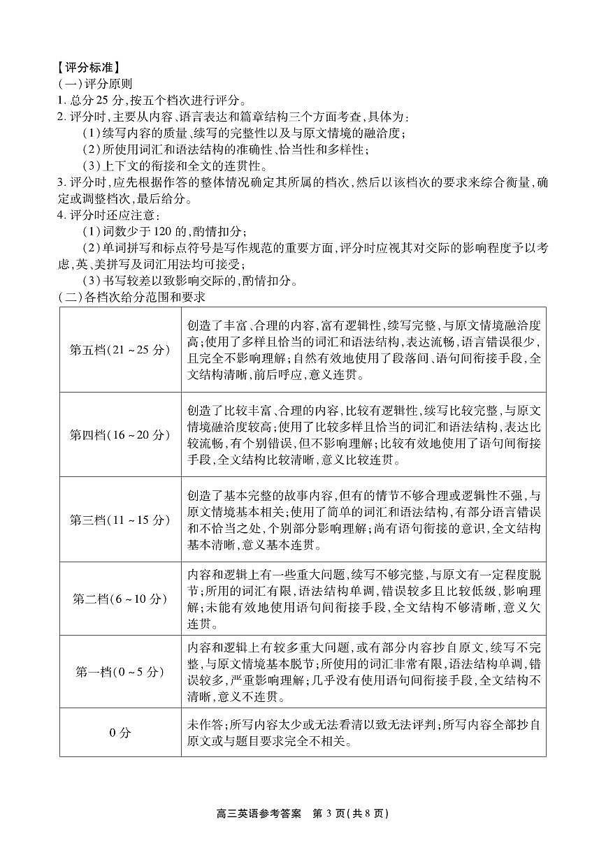 安徽省鼎尖联考2025-2026学年高三上学期期末过程性学科素质评价 英语答案第3页