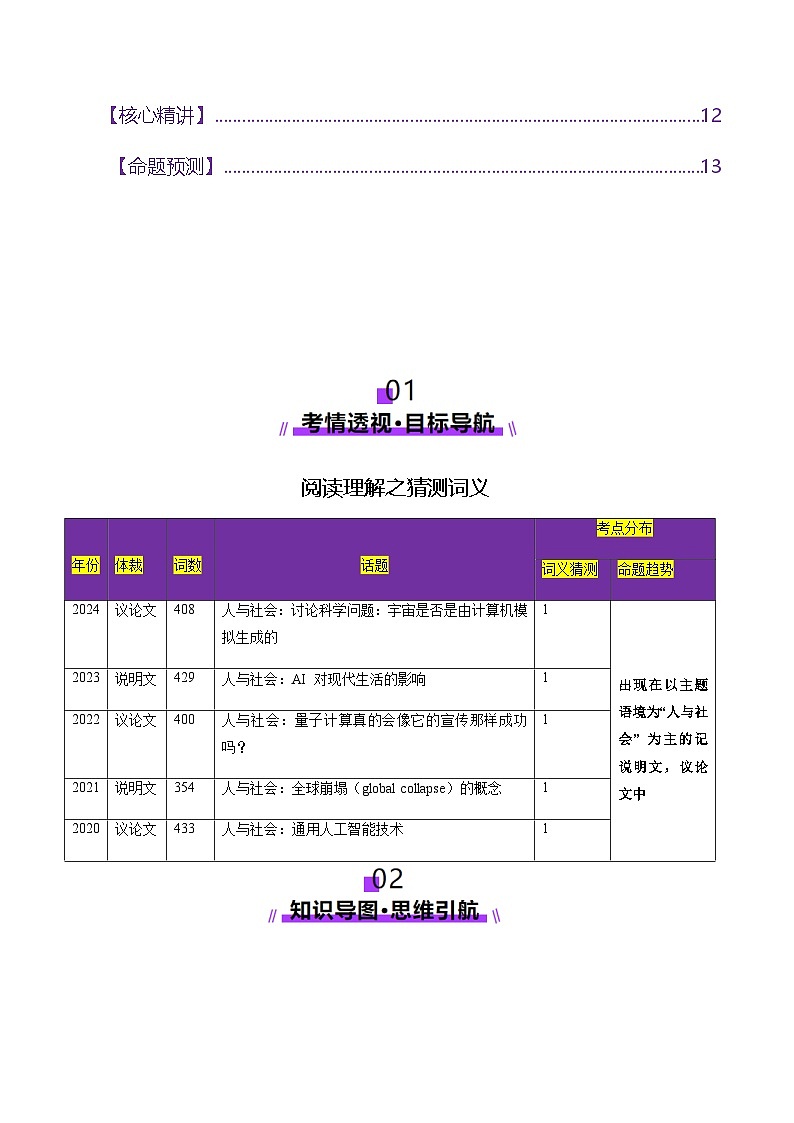 高考英语二轮-阅读理解之猜测词义题（讲义）（学生版）第2页