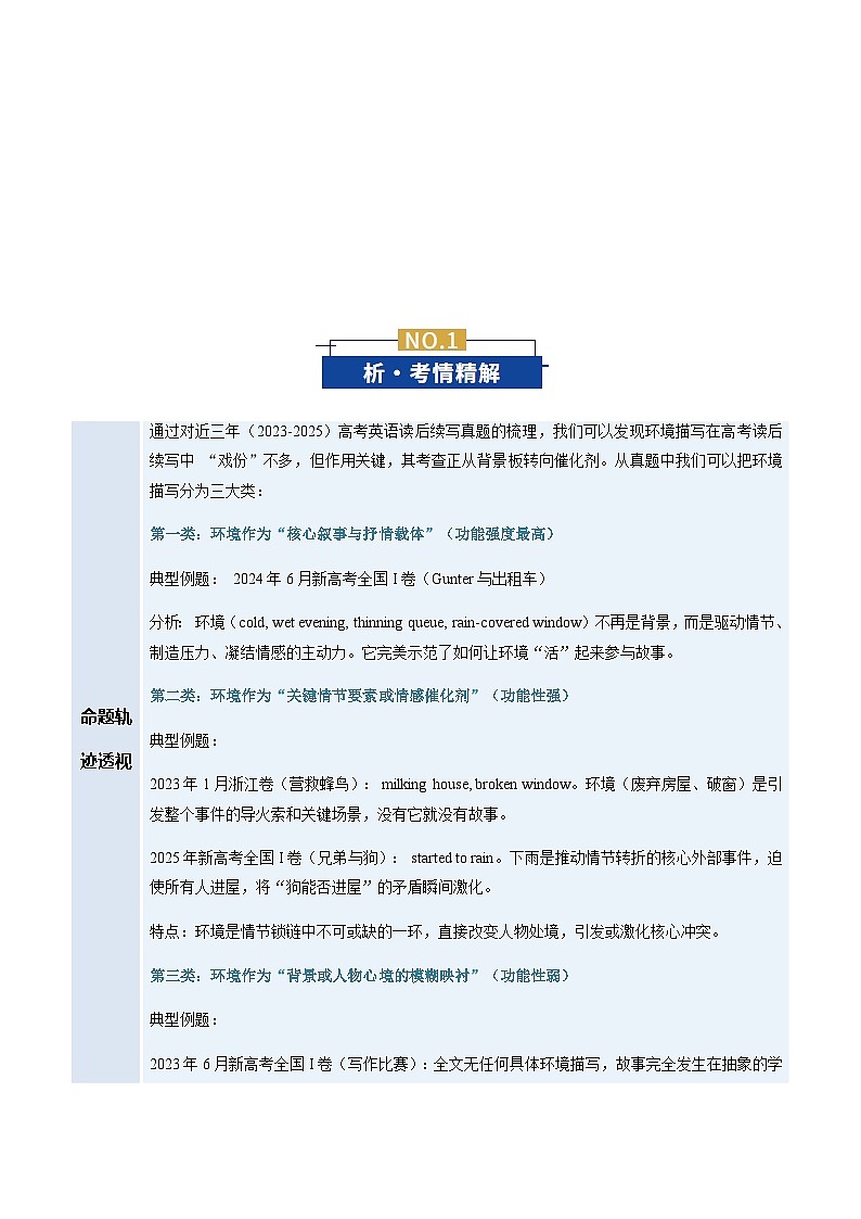 高考英语二轮-读后续写微技能之环境描写（复习讲义）（全国通用）（教师版）第2页
