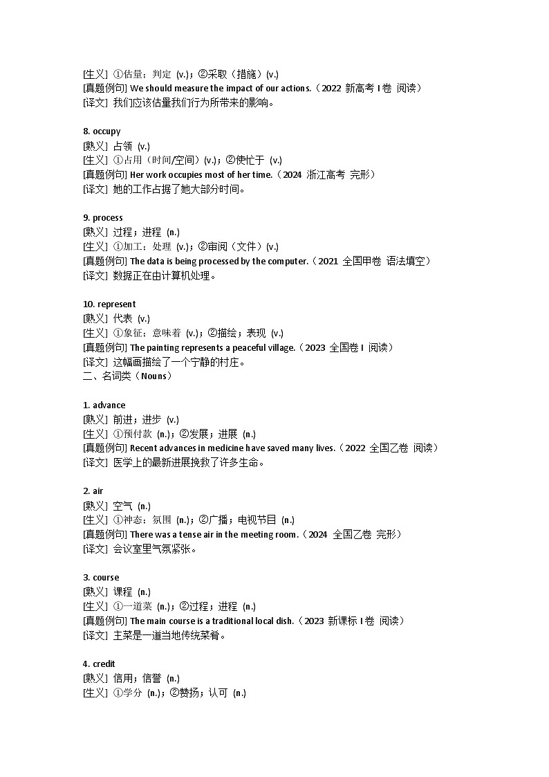 高中英语-熟词生义知识清单-2026届高三英语二轮复习专项第2页