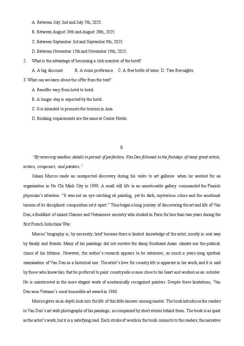 广东省广州市广雅高一下3月月考英语试卷（题目版）-A4第3页