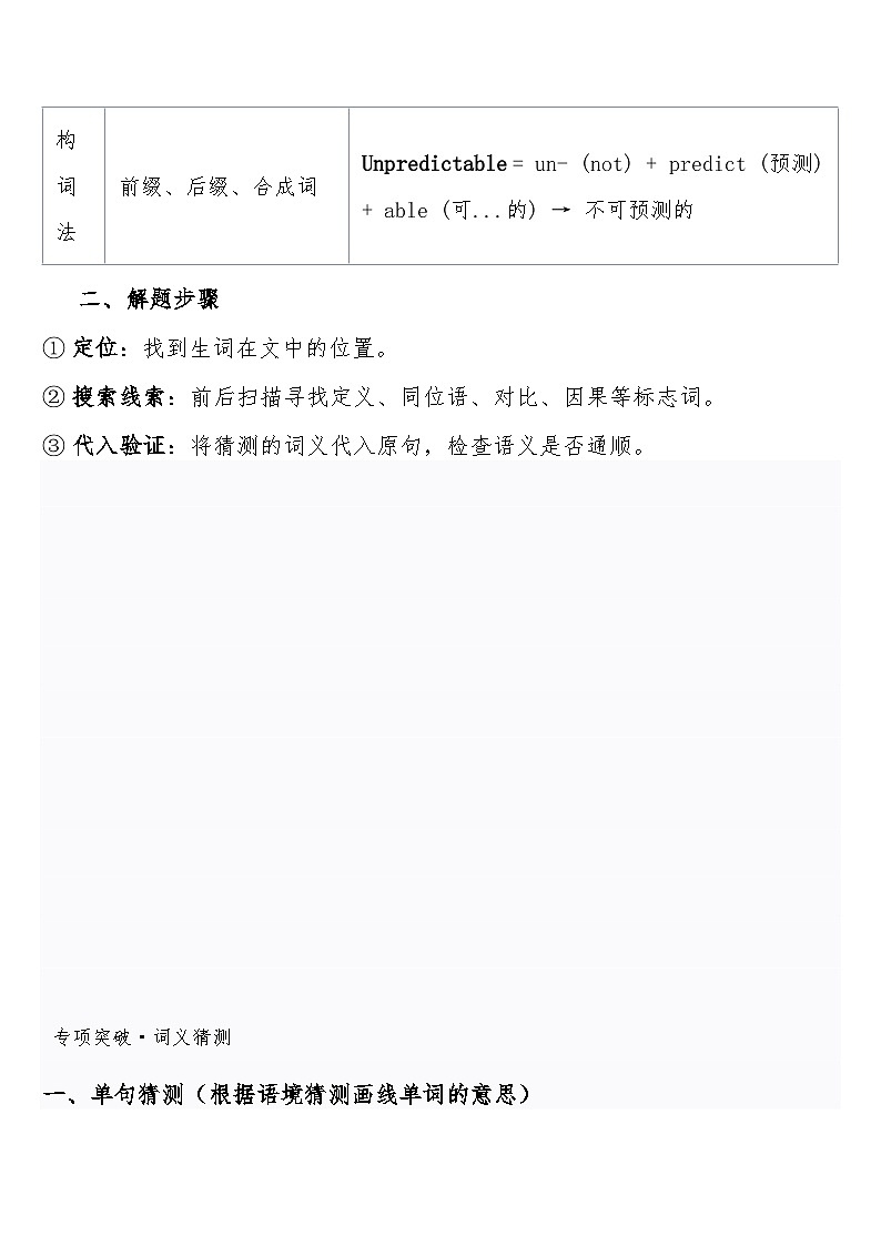 2026届高考英语-重难点练习卷23阅读理解——词义猜测导学案（含答案）第3页