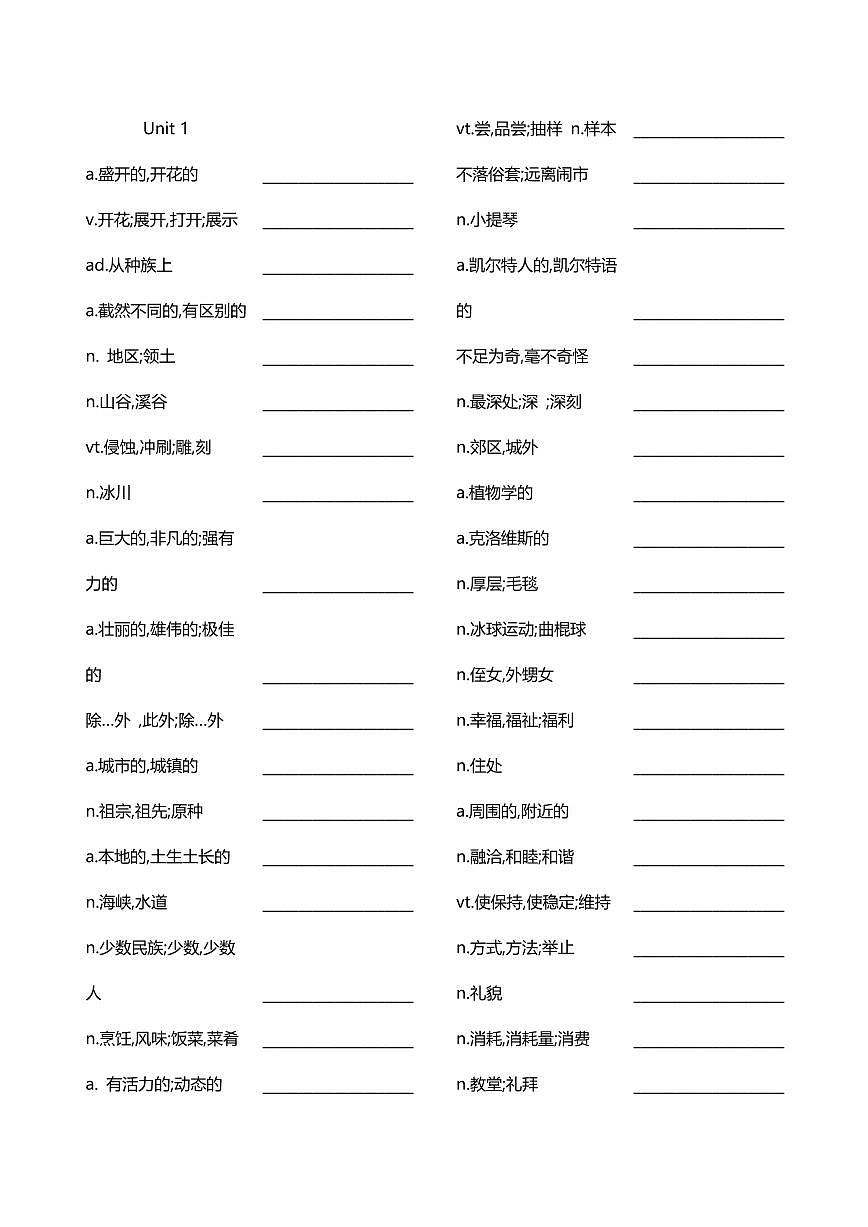 高中英语第二轮复习译林版选修3默写版知识点第2页