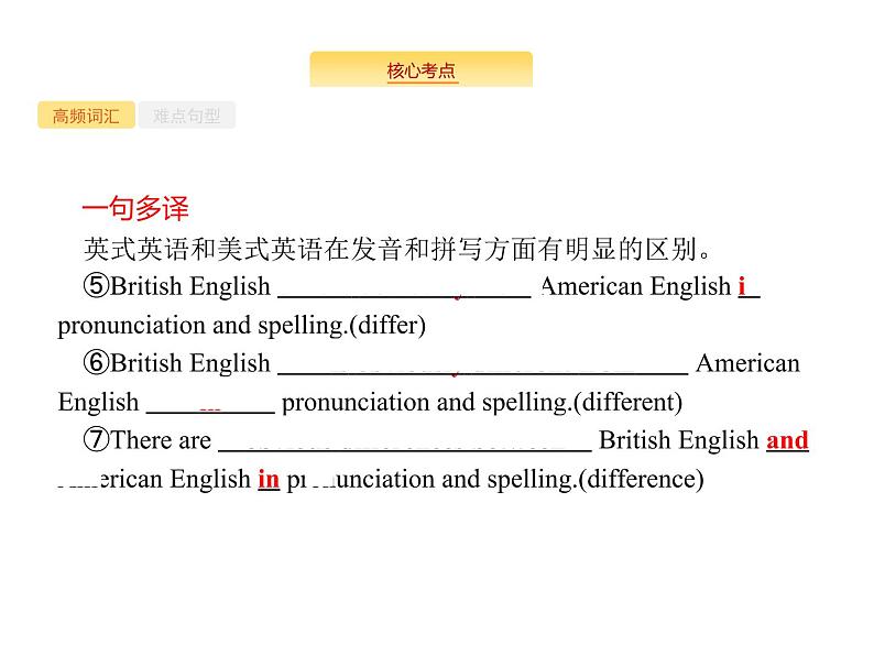 2020外研版高考英语一轮复习课件：必修5 Module 1　British and American English第8页