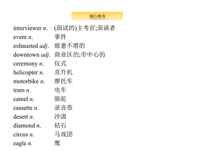 2020外研版高考英语一轮复习预习课件：必修1 Module 3　My First Ride on a Train03