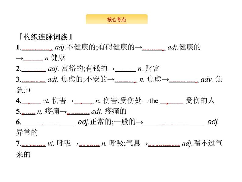 2020外研版高考英语一轮复习预习课件：必修2 Module 1　Our Body and Healthy Habits07