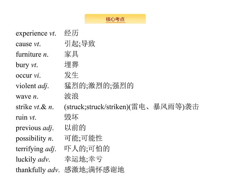 2020外研版高考英语一轮复习预习课件：必修3 Module 3　The Violence of Nature02