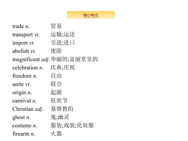 2020外研版高考英语一轮复习预习课件：必修5 Module 4　Carnival03