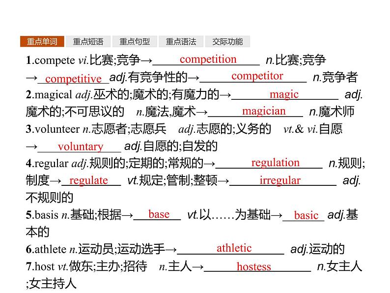 人教版高中英语必修二课件：Unit 2 单元重点小结02