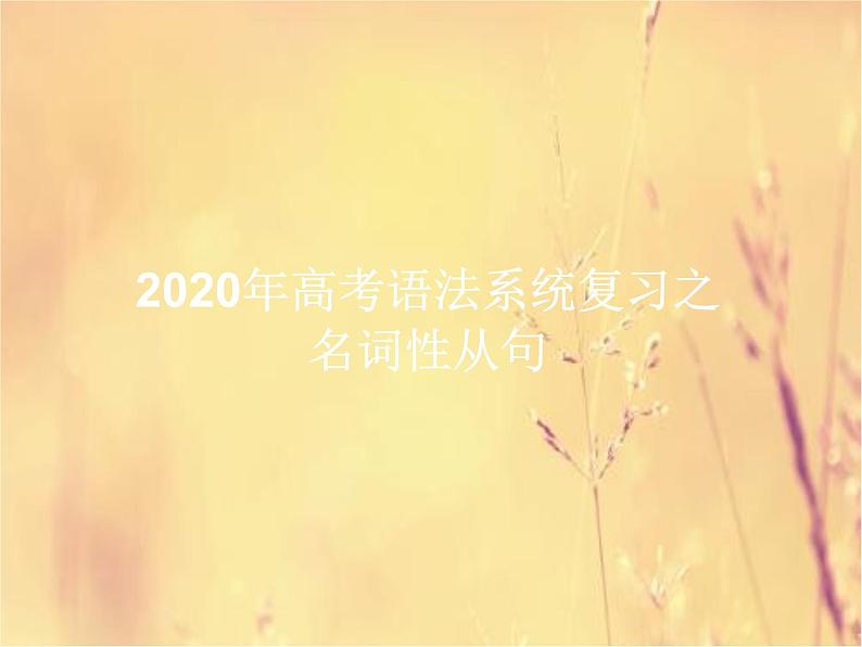 2020高考英语语法复习课件：名词性从句01