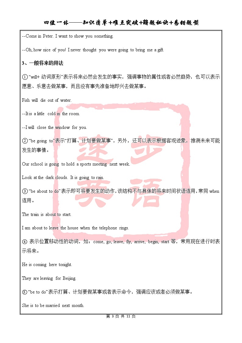 高中英语语法一点通——时态 教案03