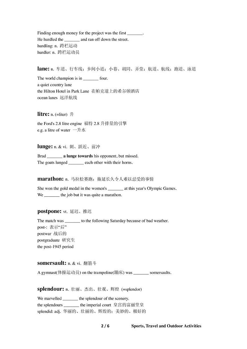 高考词汇专题复习：Lesson3602