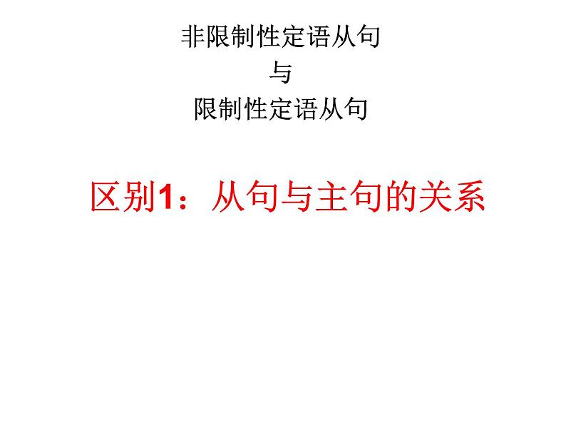 高中英语语法课件——限制性定语从句和非限制性定语从句08