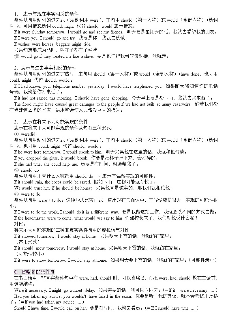 高中英语语法讲义——虚拟语气02