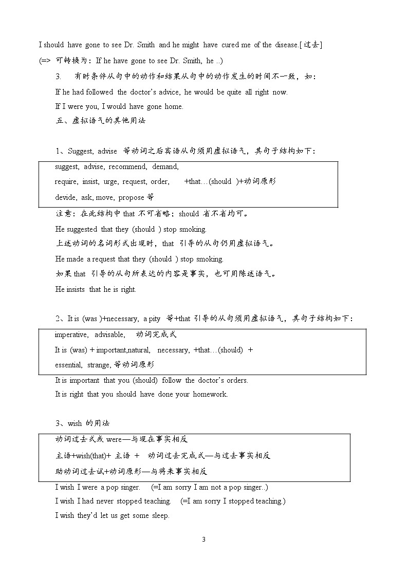 高中英语虚拟语气讲解及练习题（附答案）03