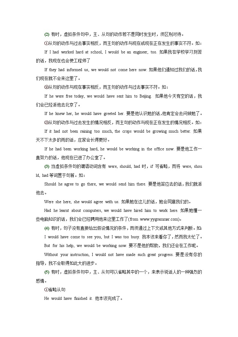 高中英语虚拟语气用法详解 教案03