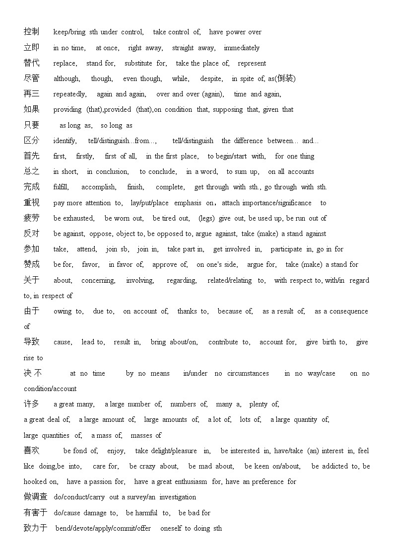 高中英语同义词100组第2页