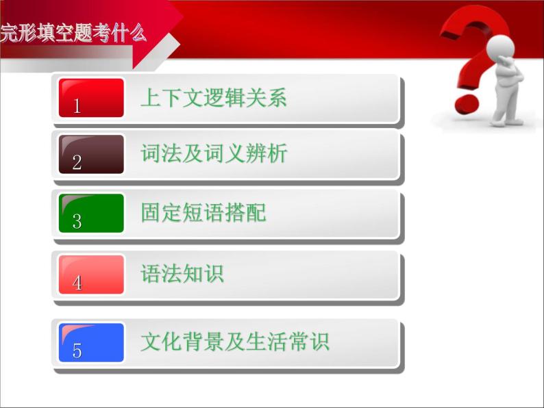 高中英语完型填空解题技巧课件07