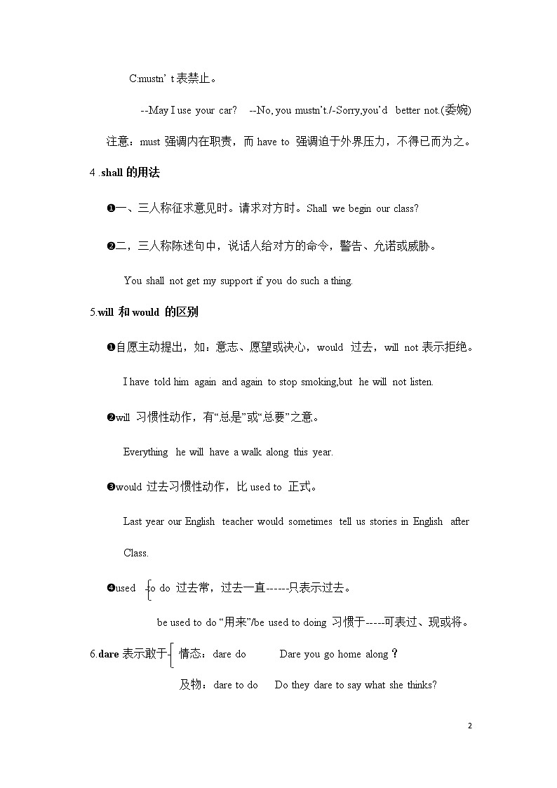 高中英语语法讲义——情态动词讲解02