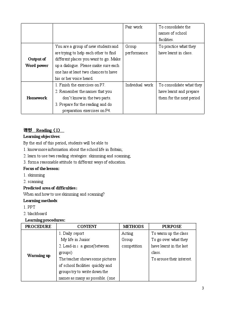Unit 1 School life 教案03