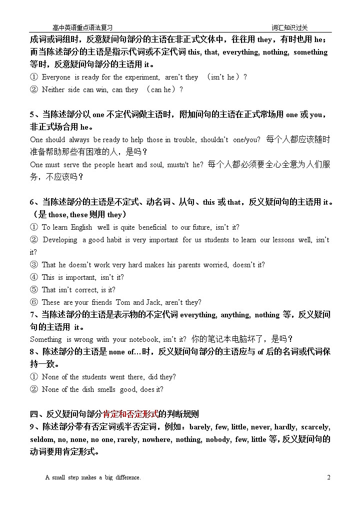 高考英语重点语法复习-反义疑问句第2页