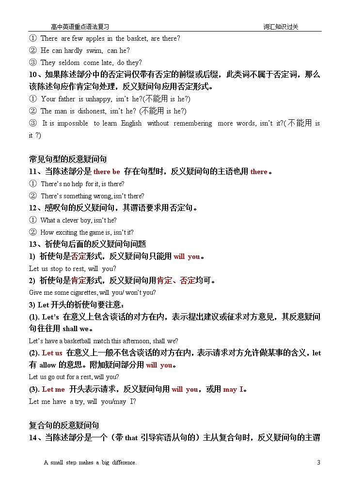 高考英语重点语法复习-反义疑问句第3页