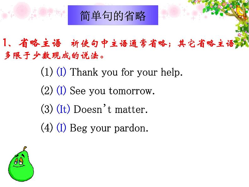 高考英语语法一轮复习课件——省略句02