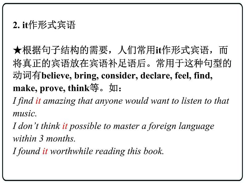 高考英语复习之it的用法及改错中出现的It 课件第7页