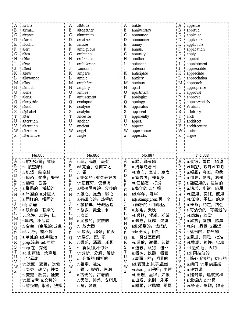 高考英语高中单词背诵手册 学案02