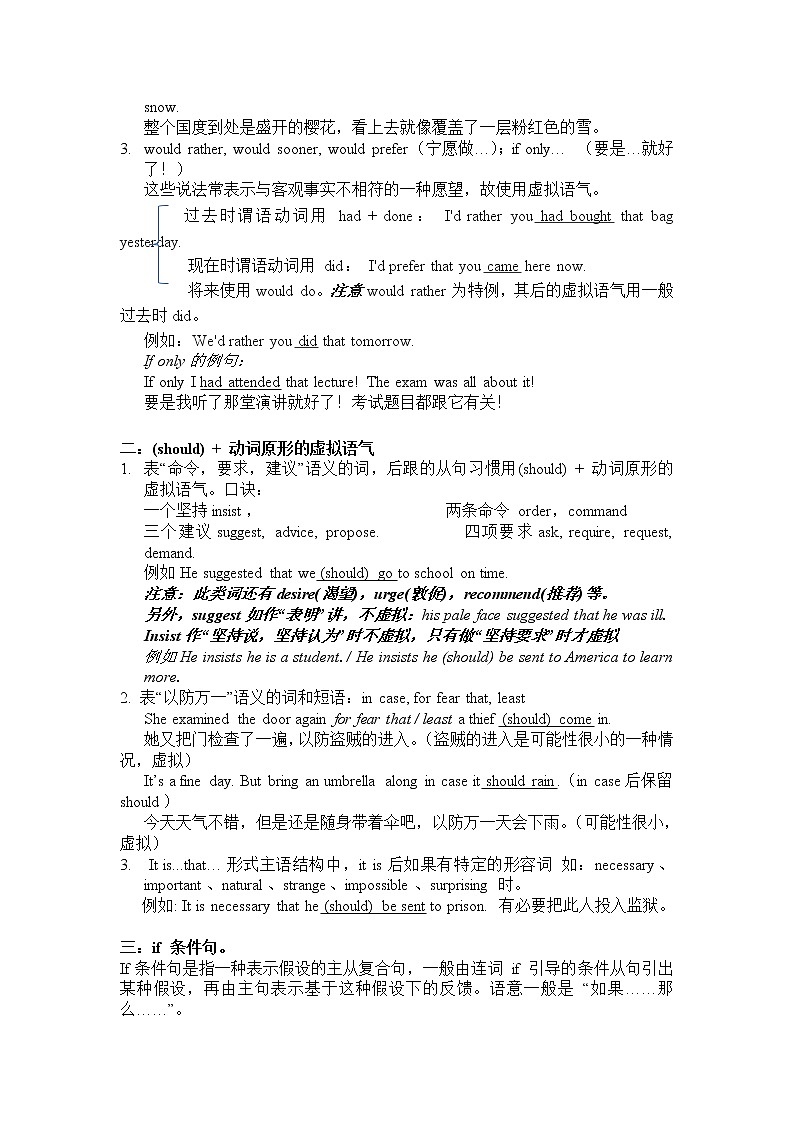 高中语言虚拟语气讲解 教案02