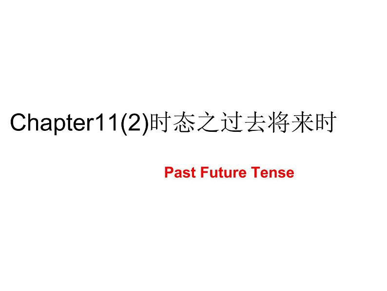 Chapter11(2)时态之过去将来时 课件01