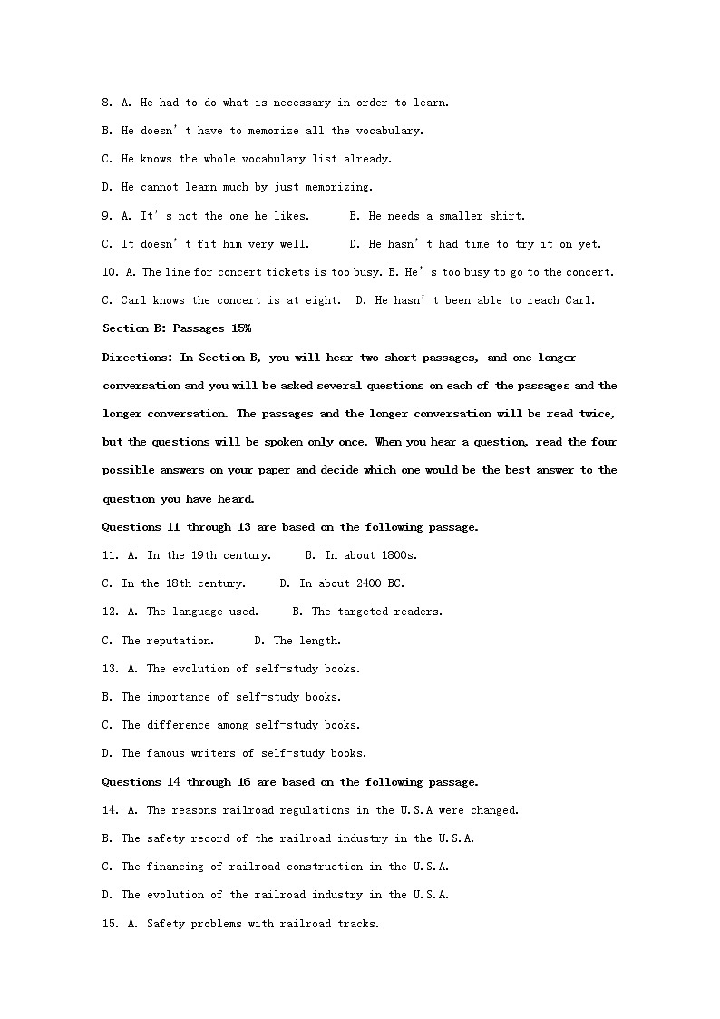 上海市建平中学2020届高三9月月考英语试题02