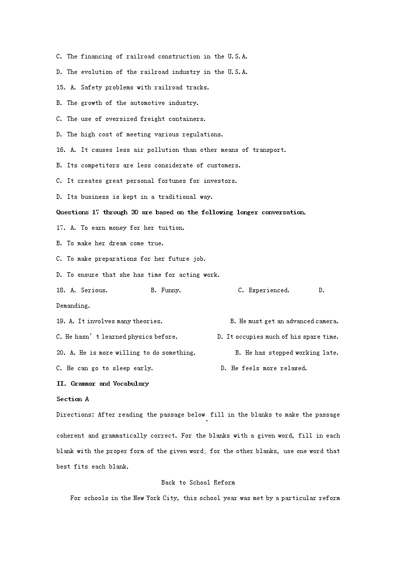 上海市建平中学2020届高三10月月考英语试题03