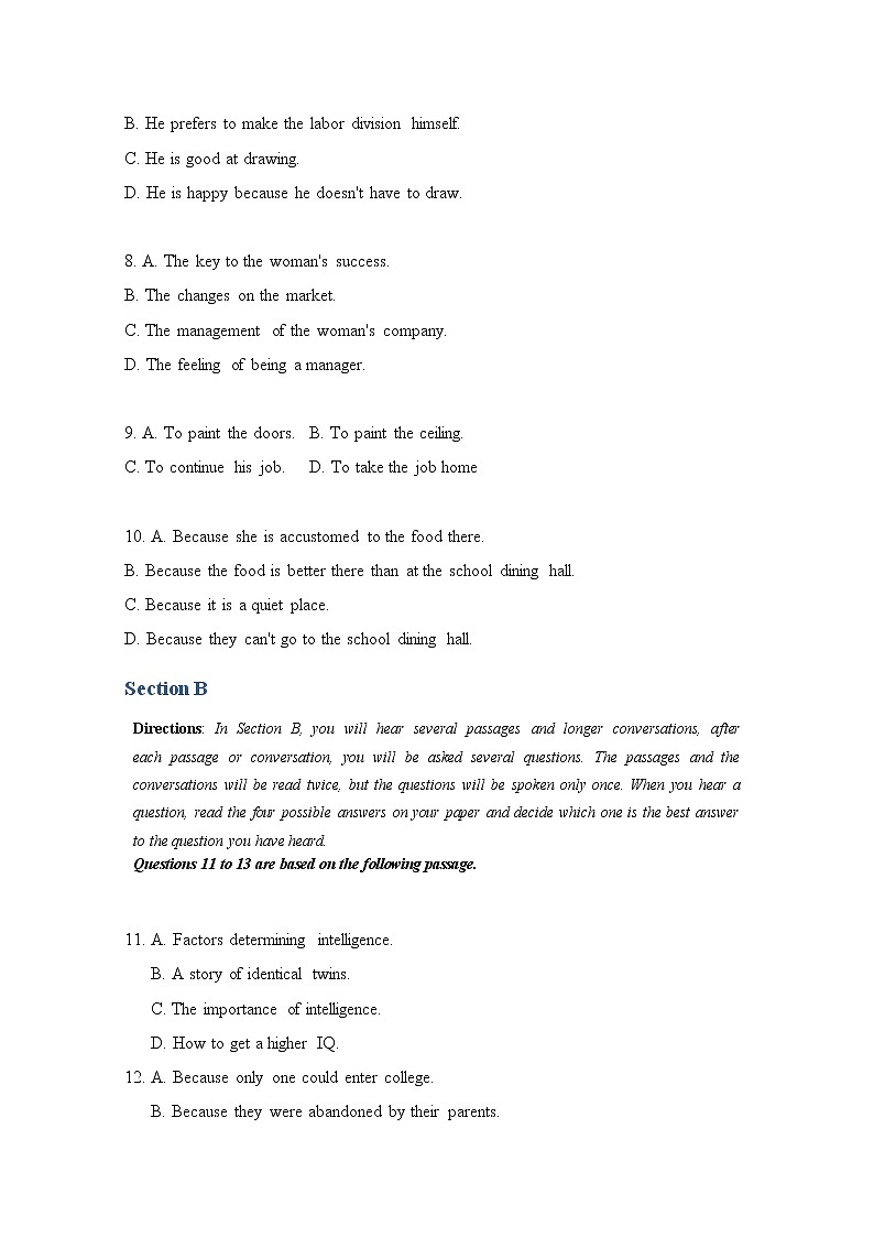 上海市金山区2020届高三下学期模拟英语试题02