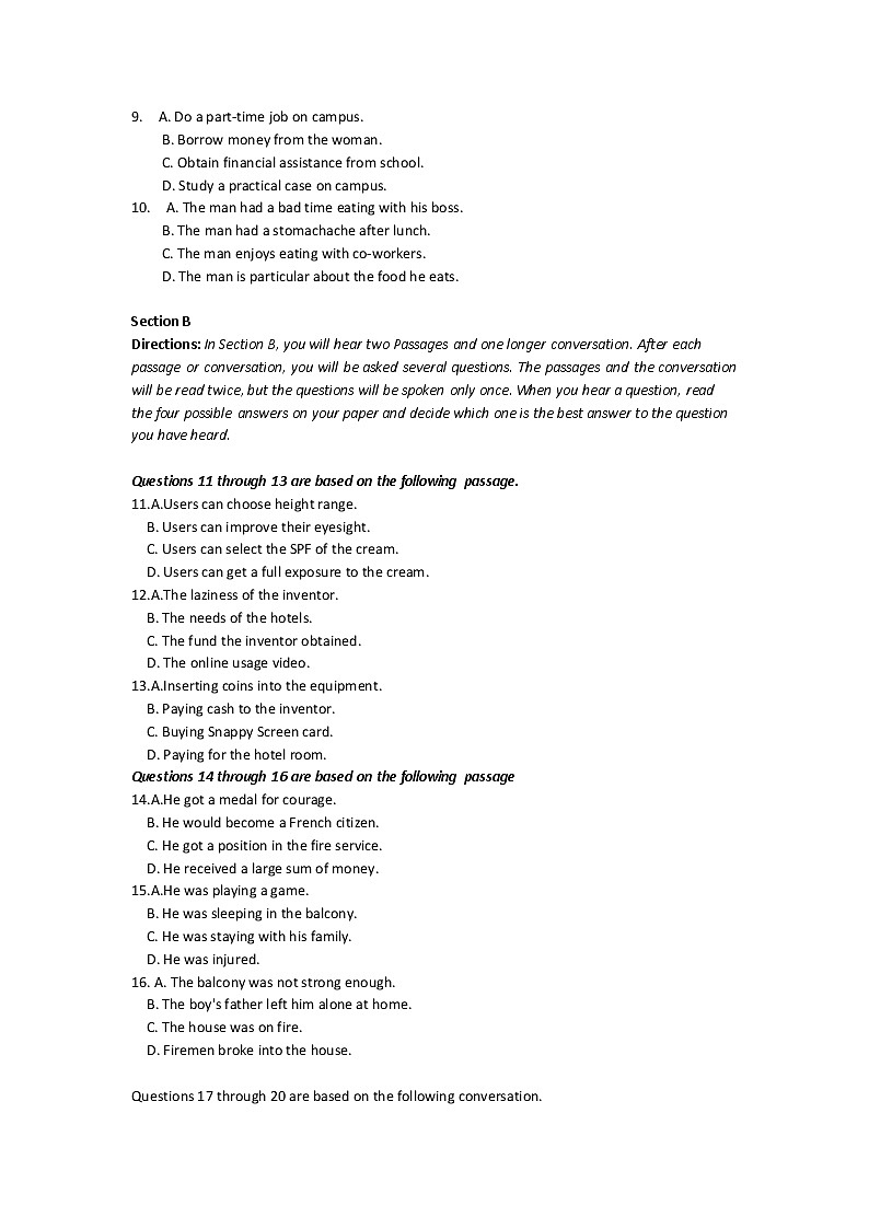 2019届上海市静安区高三上学期期末质量检测英语试题 Word版含答案第2页