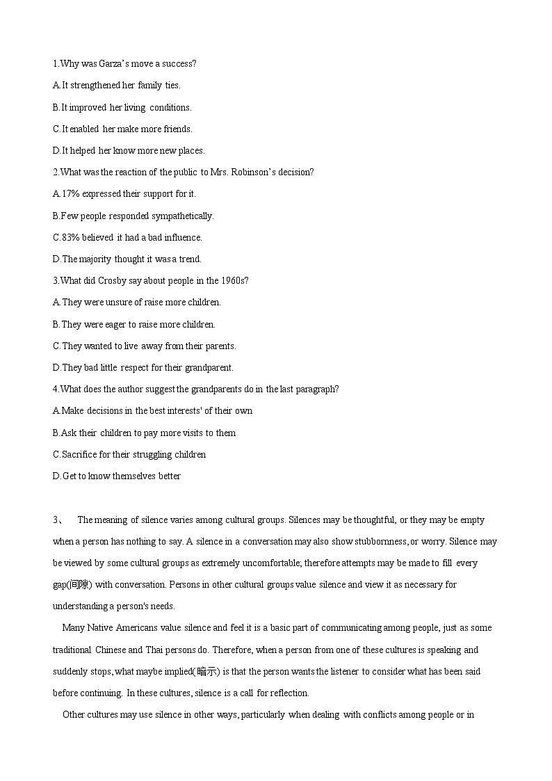 2019届全国高考英语模拟决胜密卷（四）03