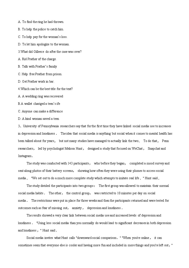 2019届河北省高三英语考前冲刺模拟卷（3）03