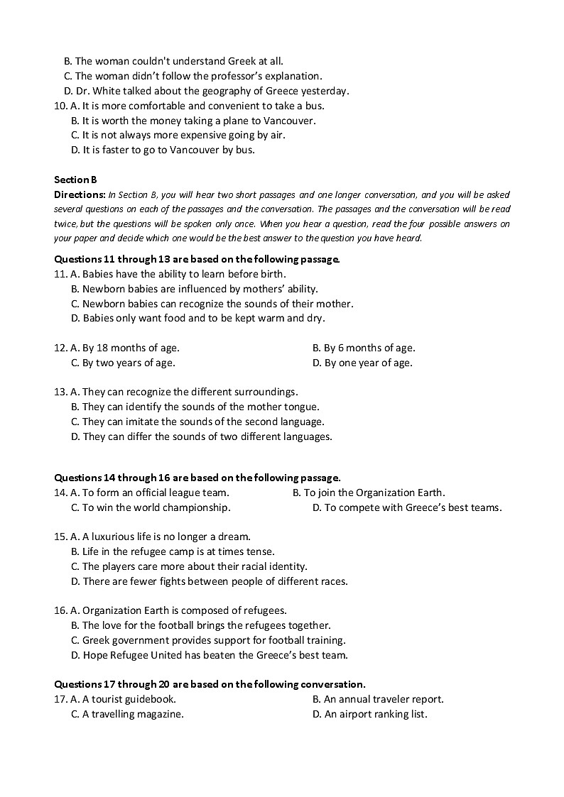 2020届上海市普陀区高三上学期质量调研（一模）英语试题02