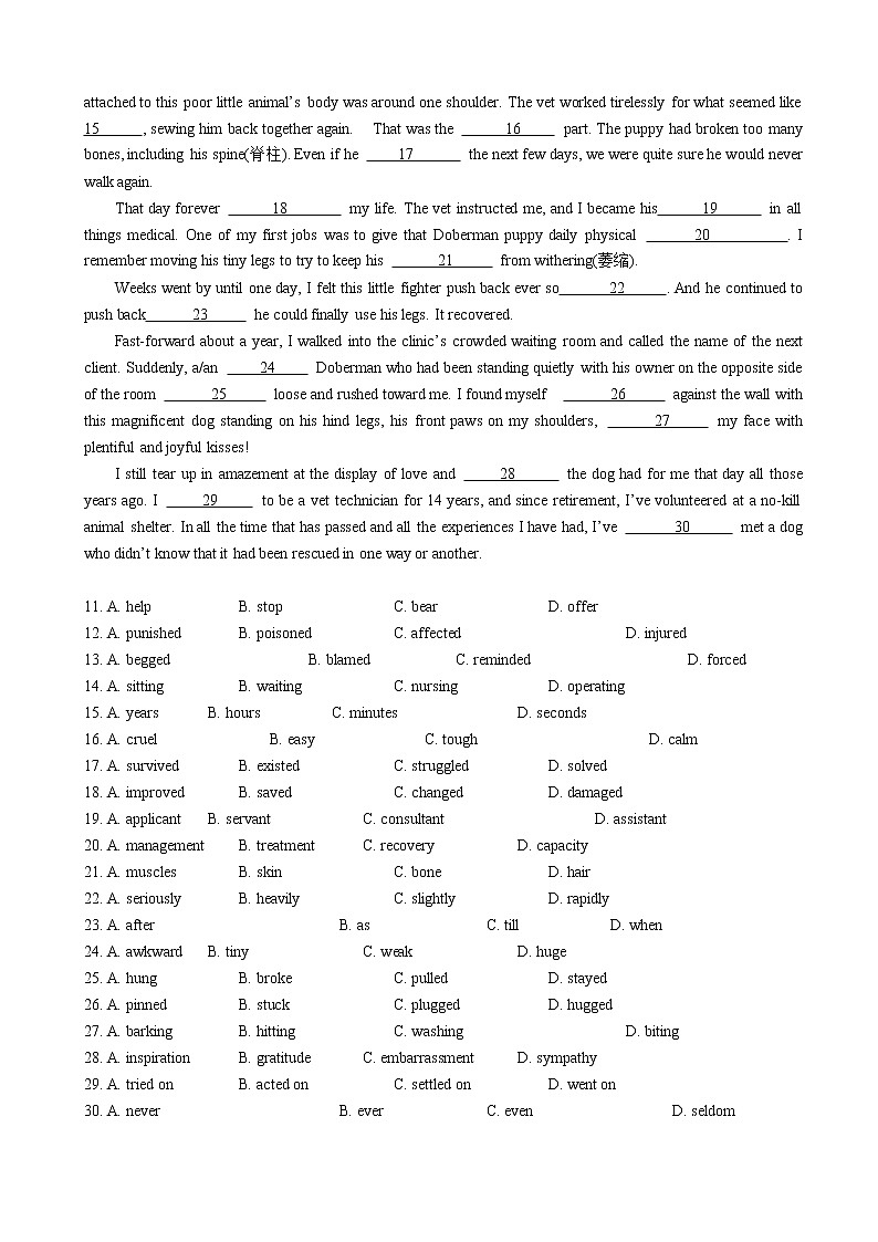 2020届北京市延庆区高三3月模拟考试英语试题02