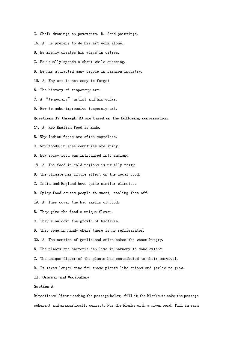 上海市浦东新区2020届高三一模考试英语试题第3页