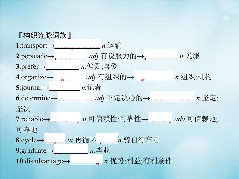 2021届高考英语一轮复习Unit3Traveljournal预习案课件新人教版必修108