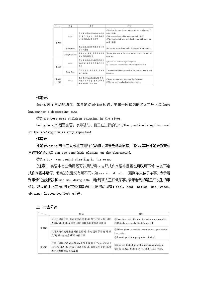 2021高考英语一轮统考复习第二编语法突破专题二非谓语动词学案含解析北师大版03