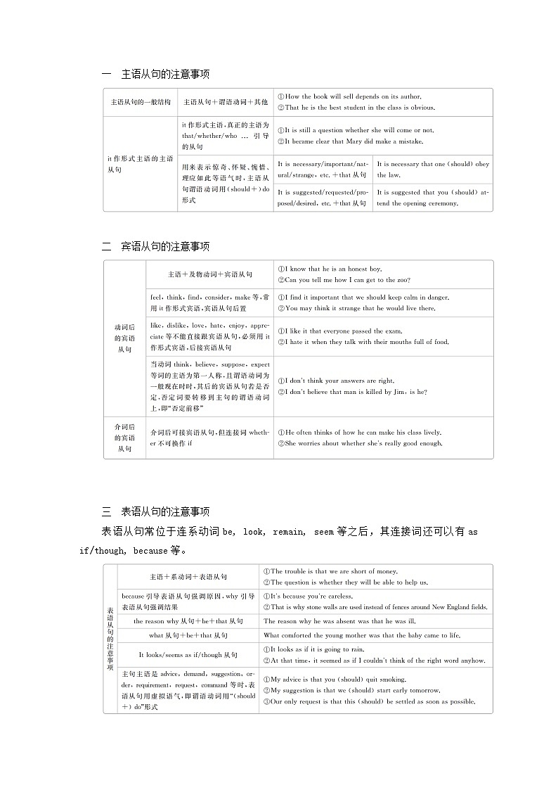 2021高考英语一轮统考复习第二编语法突破专题三名词性从句学案含解析北师大版03
