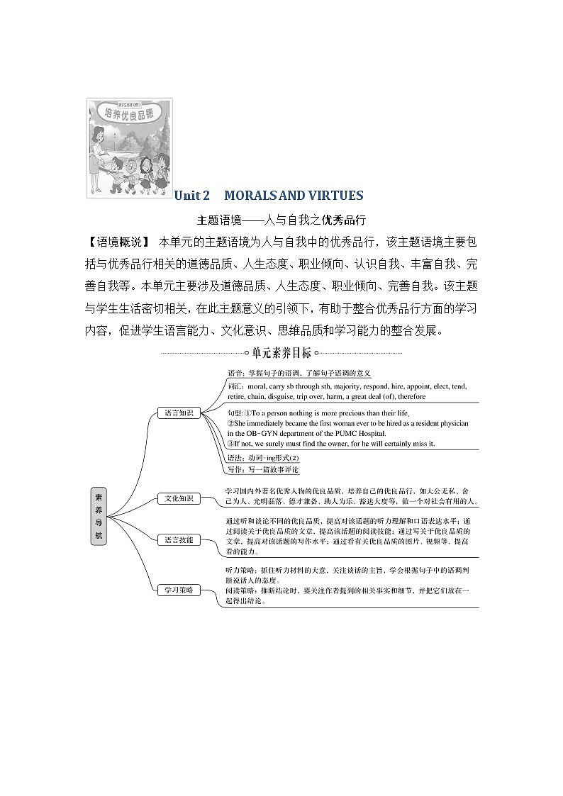（新）人教版英语必修第三册学案：Unit 2 MORALS AND VIRTUES Section Ⅰ　Listening and Speaking（含答案）01